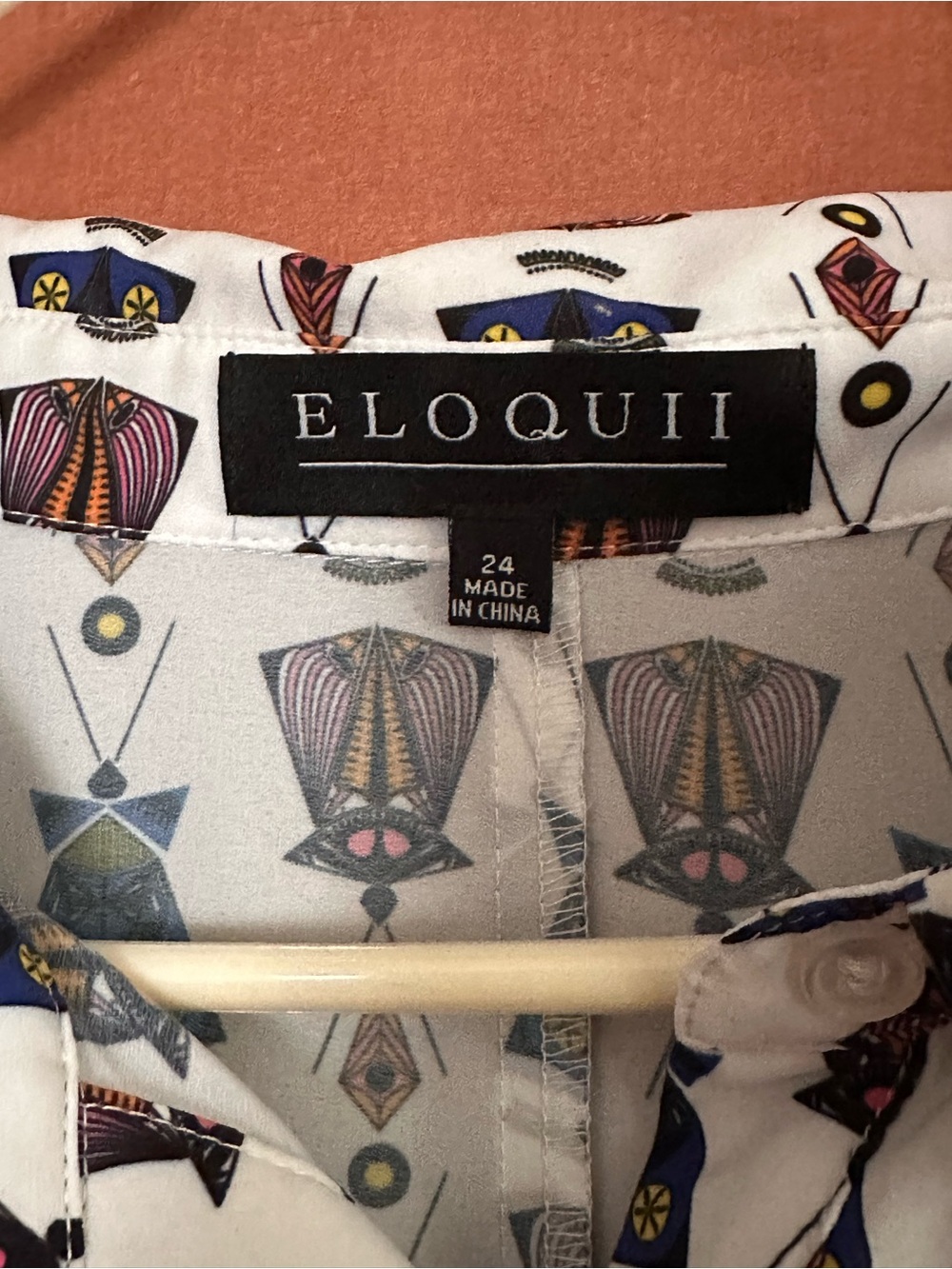 Eloquii Sleeveless Printed Fit & Flare Shirt Dress White Geometric Midi - Picture 4 of 5